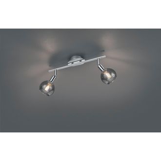 Trio Leuchten Trio Lighting - Foco Plaf&oacute;n Cromo 2 Cristales Ahumados