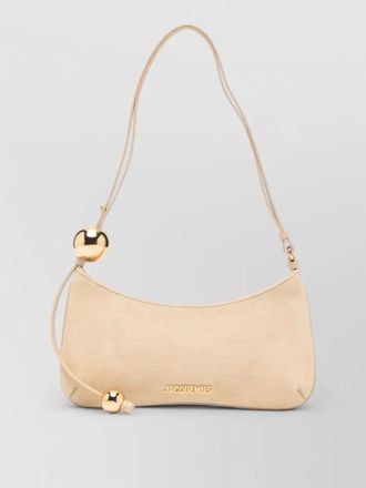 Jacquemus croc effect suede shoulder bag gold hardware
