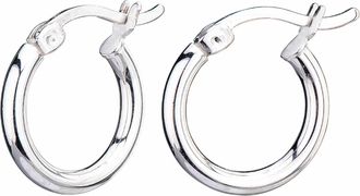 Gold & Honey Womens Huggie Hoop Earrings In Silver