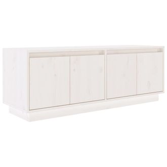 vidaXL Vidaxl - Mueble De Tv De Madera Maciza De Pino Blanco 110x34x40 Cm