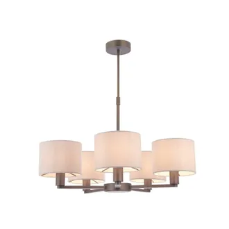 Loops Ceiling Pendant Light Antique Bronze Plate & Marble Fabric 5 x 40W E14