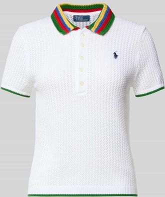 Polo Ralph Lauren Regular Fit Strick-Poloshirt aus Baumwoll-Mix in Weiss, Gr&ouml;&szlig;e XL