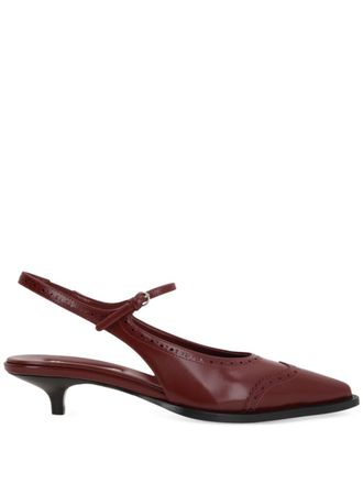 Miu Miu 35mm slingback brogue pumps - women - CALFSKIN/Calf Leather/Calf Leather - 39.5 - Red