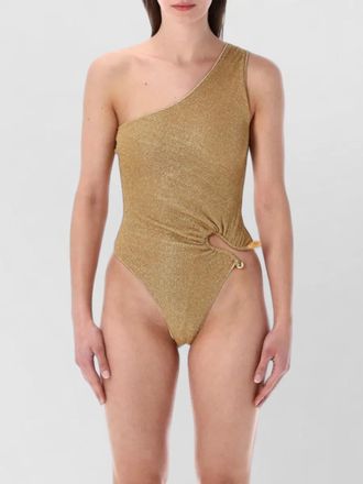 Os&eacute;ree one shoulder cut out maillot swimwear