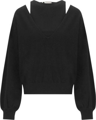 Max Mara Ottone Set - Dames - V-hals truien - Zwart - L - Polyester - Truien & Vesten