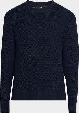 Theory Men & apos;s Myhlo Cotton Knit V-Stitch Crewneck Sweater
