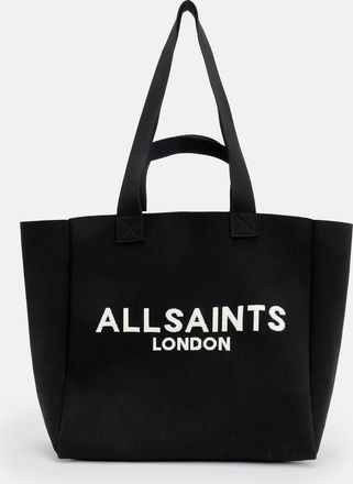 AllSaints Izzy Logo Print Knitted Tote Bag