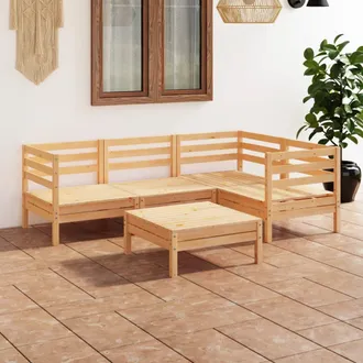 vidaXL Juego De Muebles De Jard&iacute;n 5 Piezas Madera Maciza Pino Vidaxl