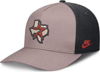 Nike Houston Astros Cooperstown Rise Nike Mens MLB A-Frame Adjustable Hat in Brown | NB1A0KJ7H28-LCD