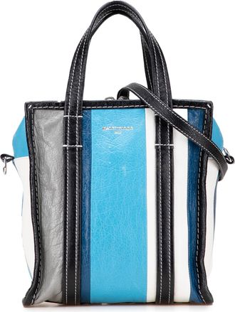 Balenciaga Pre-owned Womens Bazar Tote Striped Leather - Blue - One Size