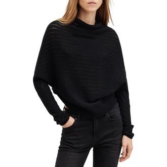 AllSaints Ridley Funnel Neck Sweater in Black at Nordstrom Rack, Size X-Small