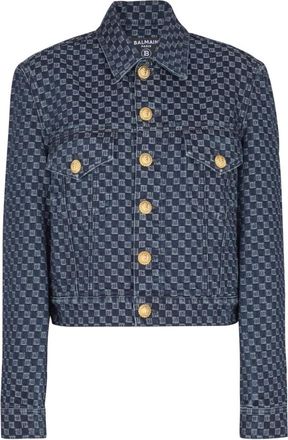 Balmain Monogram denim jas - Dames - Spijkerjassen - Blauw - S - Denim - Jassen