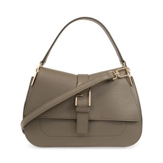 Furla Handbags, female, Green, Size: ONE SIZE Flow Medium shoulder bag