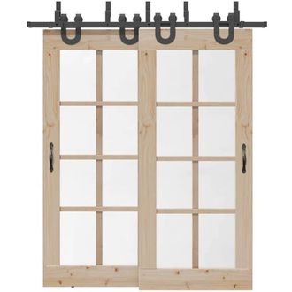 vidaXL Vidaxl - Kit De Herrajes Para Puertas Correderas Acero Negro 200 Cm