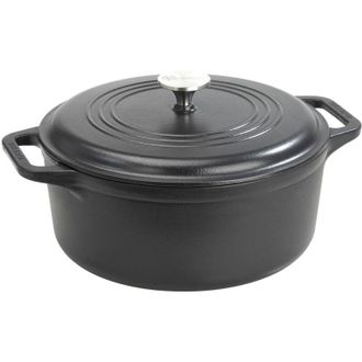 Victoria Victoria - 32296 Horno Holand&eacute;s Olla Inducci&oacute;n Hierro Fundido Esmaltado 25cm, Cocotte 3,8l, Sin Ptfe Ni Pfoa Negro