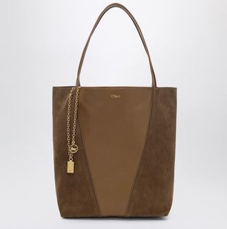 Chlo&eacute; Chlo&eacute; Spin Tote Bag In And Suede Khaki