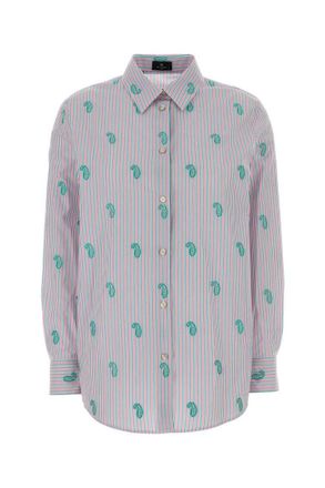 Etro Blue Regular Embroidered Shirt