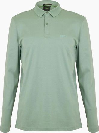 HUGO BOSS Mens Pirol Long Sleeve Polo Shirt, Timeless Design - Green - Size: 44