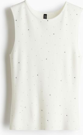 H&M Tanktop mit Strass - White