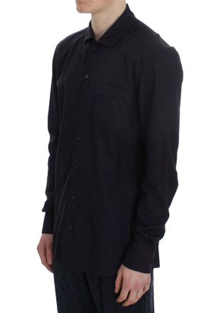Dolce & Gabbana Cotton Button-Front Shirt - Black