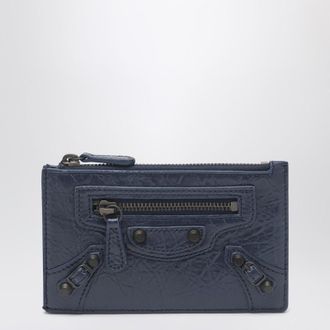 Balenciaga Le City long blue card holder and coin purse