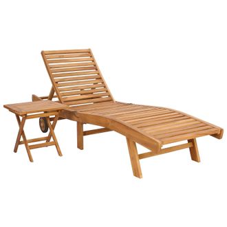 vidaXL Tumbona 2 Pcs Marr&oacute;n Madera De Teca Maciza Vidaxl