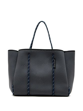 State of Escape Flying Solo perforated rope-trimmed tote bag - Blue