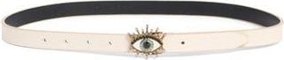 Kurt Geiger Evil Eye Leather Belt in Bone at Nordstrom Rack, Size Medium/large