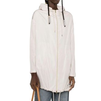 Herno Hooded Drawstring Raincoat - White