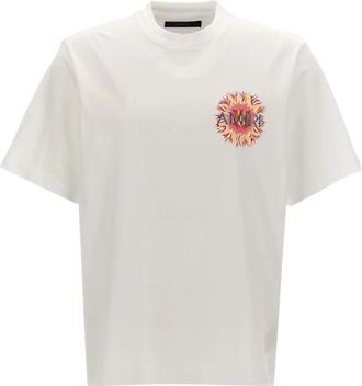 Amiri Sun Logo T-Shirt - Heren - T-shirts - Wit - S - Katoen - Tops