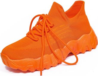 Generic Nurse Babe Shoes for Women, Mesh Orthopedic Sneakers, Anti-Slip Slip-On Orthopedic Sneakers (Orange, Adult, Women, 6, Numeric, UK Footwear Size System