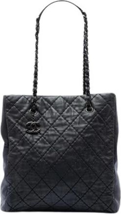 Chanel Pre-owned Quilted Lambskin Tote Bag - Dames - Vintage Shopper - Zwart - ONE Size - Leer - Vintage