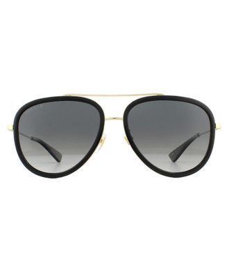 Gucci Unisex Sunglasses GG0062S 011 Black And Gold Grey Gradient Polarized - One Size