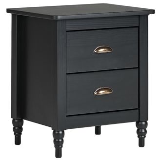 Beliani Beliani - Mesita De Noche Moderna Retro Mesilla 2 Cajones Negro Shillington
