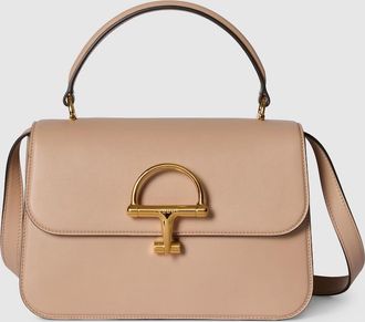 Gucci Siena Medium Top Handle Bag, Beige, Leather