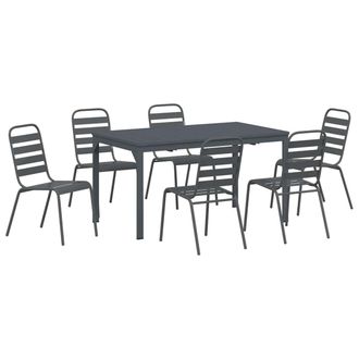 vidaXL Conjunto De Comedor De Jard&iacute;n 7 Pcs Antracita Vidaxl