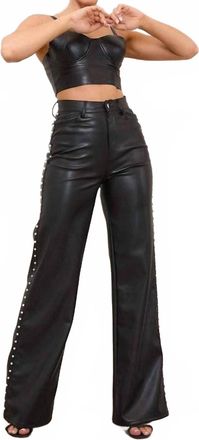 Vibrant M.i.U Luxe Pearl Vegan Pants In Black