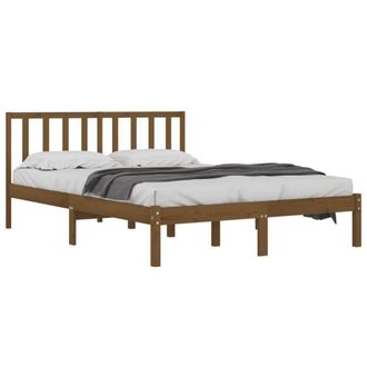 Berkfield Home Beautiful Bed Frame Honey Brown Solid Wood Pine 200x200 cm