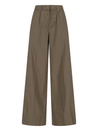 Aspesi Wide Cotton Blend Trousers - Green