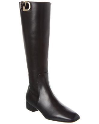 Valentino Vlogo 30 Leather Knee-High Boot