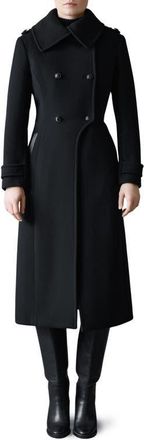 Mackage Elodie Double Breasted Military Maxi Coat in Black at Nordstrom, Size Xx-Small