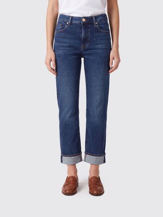 7 For All Mankind Mid-Rise Slim Cropped Jeans in Stretch Denim with Cuffs