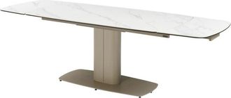 Pascal Morabito Pascal Morabito - Tavolo da pranzo allungabile 6-10 coperti Ceramica e Metallo Bianco e Tortora - carioula di