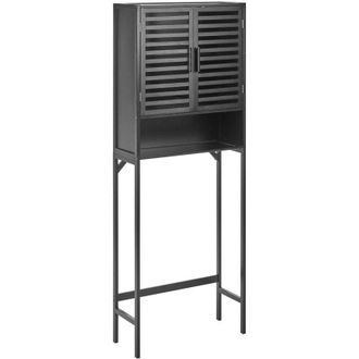 Beliani Bathroom Cabinet OKARCHE Bamboo Wood 63 cm Black