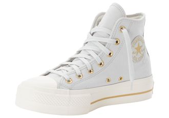 Converse Sneaker CONVERSE CHUCK TAYLOR ALL STAR LIFT PLATFORM TAILORED LINES, Damen, Gr. 37,5, grau (barely grau, egret, gold), Textil, Schuhe Sneaker