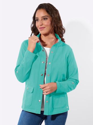 Casual Looks Shirtjacke CASUAL LOOKS Shirtjacke, Damen, Gr. 36, blaugr&uuml;n, 100% Baumwolle, unifarben, Shirts Shirtjacke