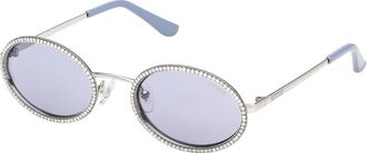 Guess Ovale Zonnebril - Dames - Zonnebrillen - Paars - 52 MM - Accessoires