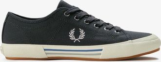 Fred Perry Mens Fred Perry B708 Vintage Tennis Canvas Mens Anchor Grey Trainers - Size: 11