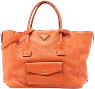 Prada Pre-owned Handbags, female, Orange, Size: ONE SIZE Pre-owned Satchel