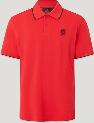 Belstaff Tipped Polo Mens Cotton Pique Rally Red Size 2XL